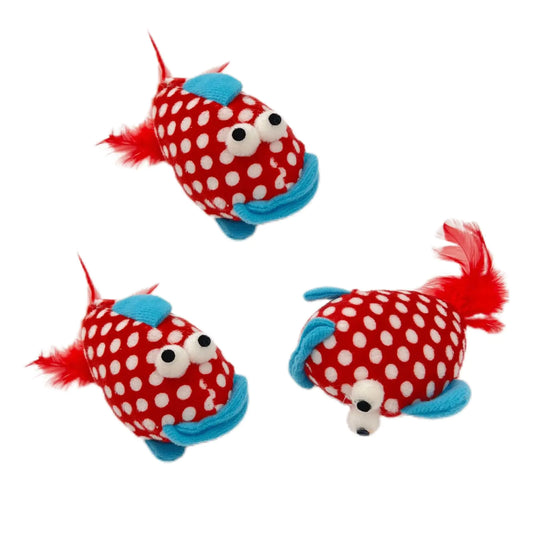 Haourlife Catnip Toy Big Mouth Fish Cat Feather Toy